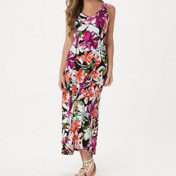 Susan Graver Dresses & Skirts - Susan Graver Printed Liquid Knit Maxi Dress 152